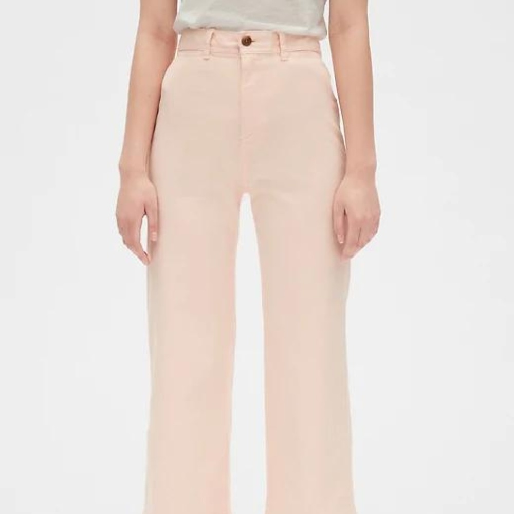 GAP High Rise Wide-Leg Crop Chinos New - Picture 1 of 7